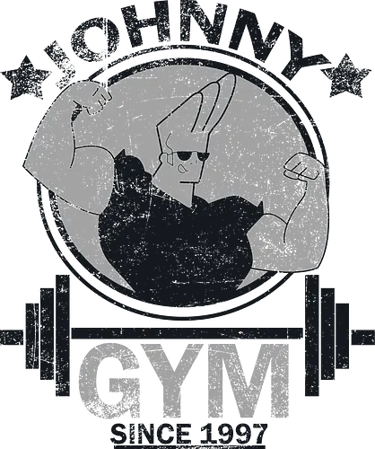 Johnny Gym - Johnny Bravo Fitness 1997 - gym ästhetik, johnny bravo t-shirt, cartoon network, johnny gym, 90er kleidung, zeichentrickfigur, teetan, vintage fitness, cartoon klassiker, pompadour haar, 90er nostalgie, retro fitnessstudio, cartoon charakter, vintage kunst, johnny bravo 1997