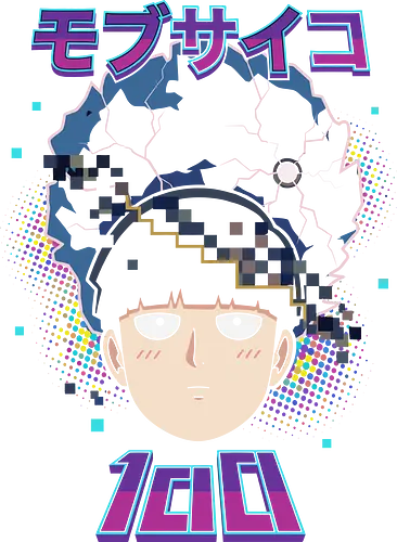 Mob 100 Awakening - mob psycho 100 shirt, shigeo kageyama t-shirt, anime pixel glitch graphic tee, psychic awakening apparel, mob 100% design, retro anime streetwear, neon vaporwave anime clothing, shonen jump character top, psychic energy graphic shirt, mob psycho fan gift, vibrant manga illustration, electric blue anime shirt, aesthetic otaku fashion, kageyama shigeo merch, supernatural anime t-shirt, pixel art anime top, trendy anime streetwear, high contrast anime design, Japanese manga character tee