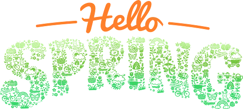 Hello Spring Nature Doodle Lettering  - spring, bees, floral, flower, flowers, gardener, gardening, hello spring, lettering, nature, pollen, spring flowers, springtime, summer, typography