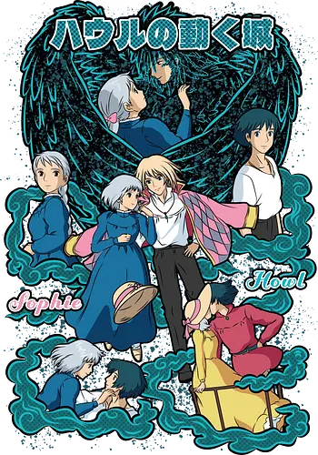 Howl & Sophie – Moving Castle - howls moving castle, howl pendragon, sophie hatter, fantasy anime, famous anime, magical romance, anime couple, japanese animation, anime art