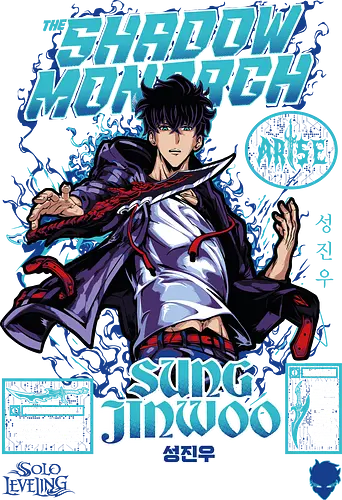 Sung Jinwoo – Shadow Monarch - solo leveling, sung jinwoo, shadow monarch, shadow army, hunter king, dungeon hunter, dark fantasy action, manhwa series, anime art