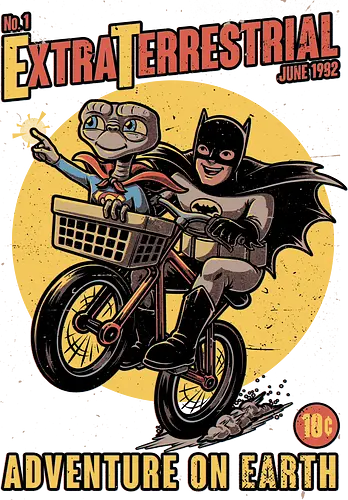 Bike Alien Hero Movie - Classic, Classic Movie, Comics, Superhero, Super Hero, Tv Show, Mashup, Funny, Fun, Cover, Poster, Comic Book, Comic Books, Adventure, Fantasy, Science Fiction, Comic, Old Movies, Vintage, Retro, Retro Vintage, Bike, Hero