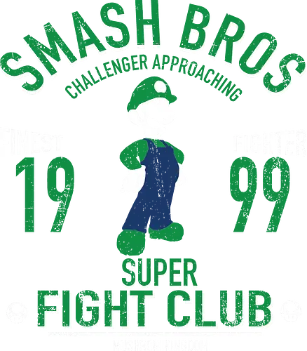 Super Fight Club - Luigi Player 2 Fighter - luigi t-shirt, super smash bros, spieler 2 kämpfer, nintendo kleidung, luigi mansion, teetan, pilz königreich, mario bruder, shigeru miyamoto, super fight club, grüner kämpfer, vintage kunst, luigi main, nintendo maskottchen, smash kämpfer