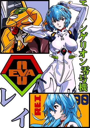 Rei – Silent Pilot - eva unit 00, anime heroine, mecha battle, anime illustration, evangelion, rei ayanami