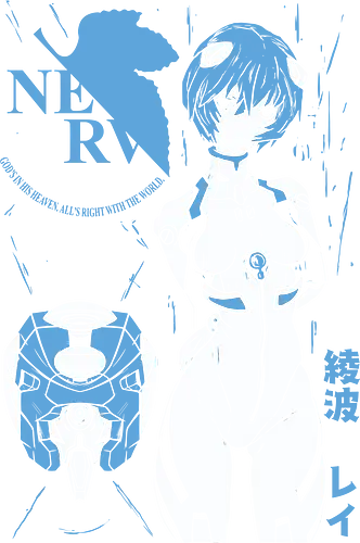 Rei Ayanami - Evangelion - Kawaii, Anime, Manga, Tokyo, Angry, Japanese Art, Aesthetic, Manga Style, Zylixzen, Cool, Aggressive, Gamer, Otaku, Gift
