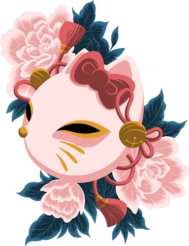 Cute Kitty Mask - Cat, Kitsune, Mask, Japan