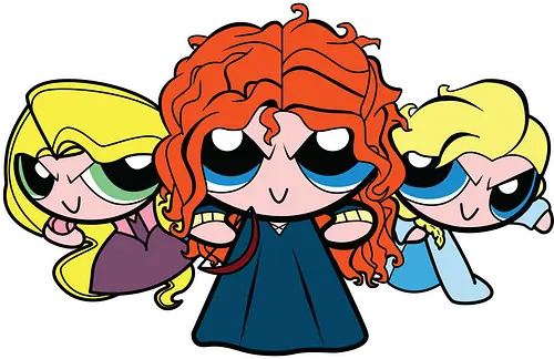 Powerpuff Prinzessinnen - PPG  Mashup - powerpuff girls t-shirt, prinzessin macht, cartoon kleidung, powerpuff girls, teetan, townsville helden, professor utonium, frauen empowerment, merida rapunzel, mashup kunst, girl power, ppg, prinzessin, powerpuff prinzessinnen, weibliche helden