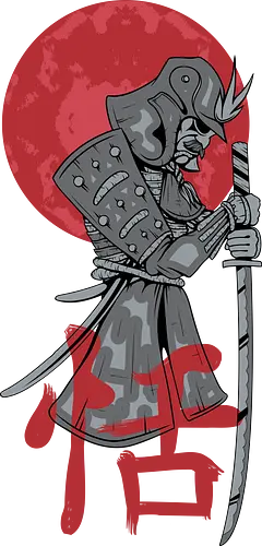 Japanese Ronin Samurai Warrior Red Sun - Japan, Katana, Bushido, Ronin, Japanese Art, Warrior, Ninja, Red Sun, Anime Style, Manga, Martial Arts, Tokyo, Asian Culture, History, Sword.