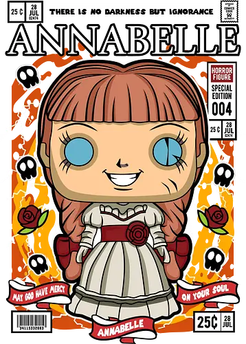 Annabelle – Pop Style Horror - annabelle, horror doll, creepy doll, funko style, chibi horror, kawaii spooky, horror movie, haunted doll, pop figure style, scary cute, horror art, spooky aesthetic, collectible style, cute horror, anime style