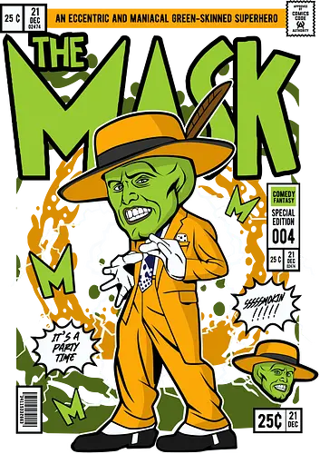 The Mask – Chaos Unleashed - the mask, jim carrey, comedy movie, cartoon chaos, green mask, funny character, funko style, chibi character, pop figure style, stylized design, collectible figure, humor aesthetic, movie icon, cartoon vibe, cute stylized