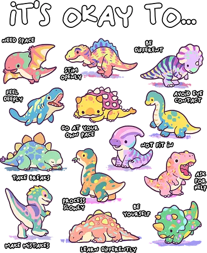 Its Okay To - its okay to be different, autism, autism advocacy, autism awareness, autism dad, autism mom, autistic, awareness, dinosaur, diversity, inclusion, its ok to be different, mental health, neurodiversity, spectrum