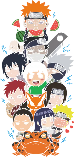 Shinobi Chibi Shinobi Totem - Naruto Chibi, Naruto Shippuden, Sasuke Uchiha, Kakashi Hatake, Hinata Hyuga, Gaara, Rock Lee, Kurama Nine Tails, Gamabunta, Akatsuki Pain, Zabuza Momochi, Anime Kawaii Art, Hidden Leaf Village, Shinobi Totem, Manga Character Mashup, Cute Anime Tee, Naruto Fan Art, Otaku Gift, Japanese Anime Print