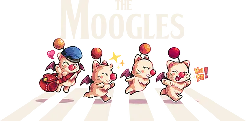 The Moogles - Final, abbey road, rpg, jrpg, games, old games, cloud, Gaming, Villain, beatles, Kupo, cute, fantasy 7