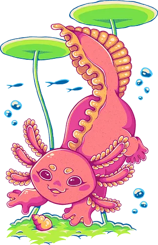 AXLT - axolotl, cute, nature, pink, kawaii, pond, water, animal, fantasy