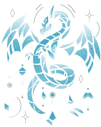 Frozen Dice Dragon - blue dragon, frozen, d20, dice, geeky, nerdy, tabletop, rpg, gaming, gamer, fantasy, geometric, dungeon master, dm, roleplay