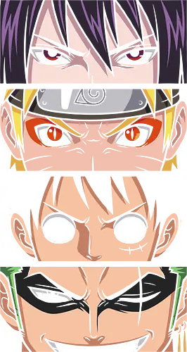 Anime Legends Eye Panels - Anime Eyes Print, Manga Character Panels, Crossover Anime Graphic