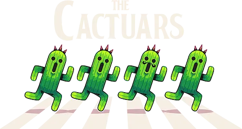 The Cactuars - Final, abbey road, rpg, jrpg, games, old games, cloud, Gaming, Villain, beatles, Cactus, needle, fantasy 7