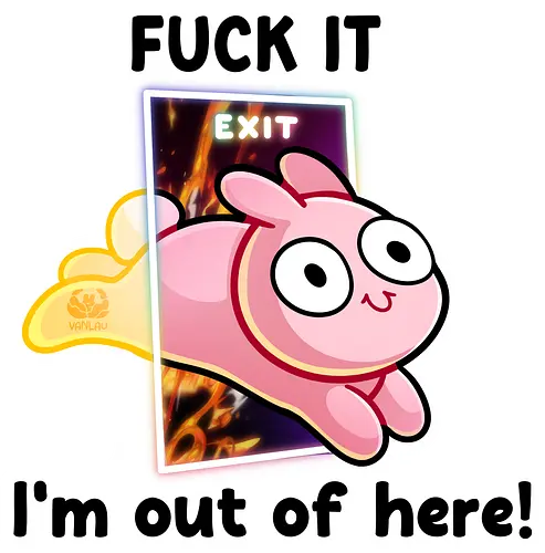 Fuck it, i'm out of here - exit, bunnie, hase, lustig, meme, comic, leave