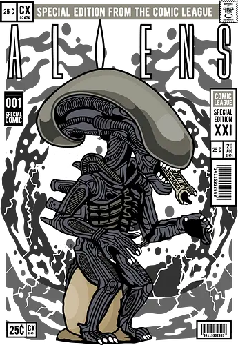 Alien – Xenomorph Terror - alien movie, xenomorph, sci fi horror, space creature, horror film, extraterrestrial, funko style, chibi alien, pop figure style, stylized monster, collectible design, sci fi aesthetic, dark creature, space horror, creepy cute