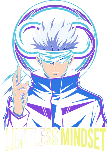 Limitless Mindset - modern otaku fashion, shonen jump fan merch, geek culture streetwear, stylish anime girl gift, celestial anime design, limitless mindset shirt, infinite sorcerer t-shirt, gojo inspired apparel, silver hair anime graphic tee, jujutsu sorcery clothing, domain expansion streetwear, anime hand sign design, infinity symbol t-shirt, electric blue anime top, minimalist anime portrait, neon purple anime art, supernatural hunter merch, sorcerer hero apparel, limitless power graphic tee