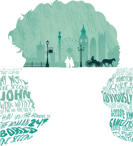 Sherlock BBC - London Silhouette 221B Baker Street - Sherlock, sherlock holmes