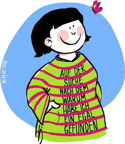 Auf der Suche nach dem warum... - Ringelpulliweisheit, Ringelpulli, Spruch, Weisheit, Lebensweisheit, handgezeichnet, Augeanhirn