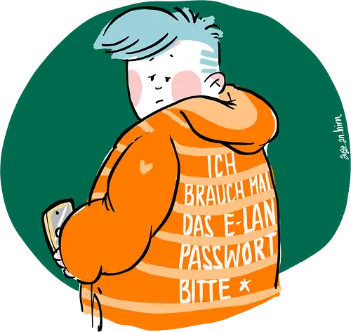 E-Lan - Ringelpulliweisheit, Ringelpulli, Spruch, Weisheit, Lebensweisheit, handgezeichnet, Augeanhirn