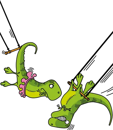 Acrobats - Acrobats, Circus, T-Rex, Dinosaurs
