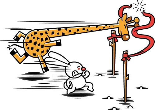 Born Winner - Giraffe, Rabbit, Race, Winner