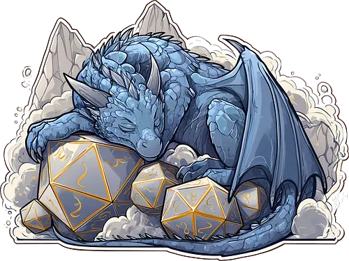sleeping dragon - dragons, dungeons, fantasy, rpg, monster, cute, blue dragon, tiamat, druid, dragonborn, vecna