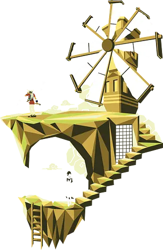 ICO You Were There - Windmühle der Träume - ico t-shirt, playstation 2 spiel, gamer kleidung, team ico, you were there, ico windmühle, kult spiele, shadow of colossus, adventure spiel, low poly kunst, teetan, fumito ueda, yorda, puzzle platformer, gaming kunst