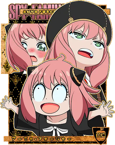 Anya Forger Spy x Family - spy x family, anya forger, chibi anya, kawaii aesthetic, funny anime girl, telepath kid, cute manga style, anime illustration, pastel anime art