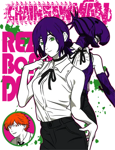 Reze & Denji Chainsawman - manga anime, japanese anime, anime art, shonen anime, Chainsaw, reze and denji, bomb girl arc, anime couple, tragic romance