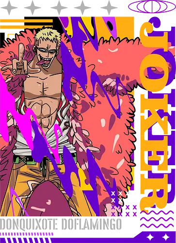 doflamingo the joker - doflamingo, joker, Pirate, anime, manga, cool, clown