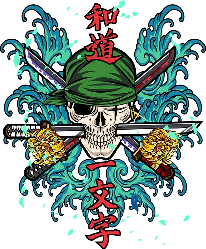 roronoa zoro skull tattoo - japaneseart, japan, enso, roronoazoro, anime, manga, skull, tattoo, samurai