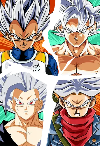 the four saiyan god - songoku, anime, manga, songohan, vegeta, trunks, supersaiyan, saiyan, ultrainstinct, Dragon
