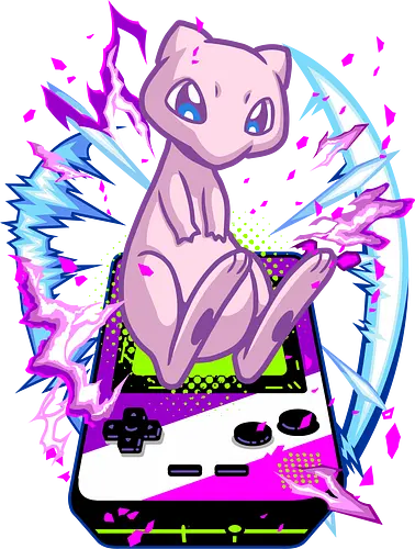 lucky gacha mew  - anime, manga, Pocket, mew, legend, cute, funny, videogame, game, retro, vintage, monster