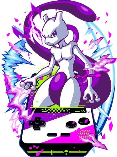 lucky gacha mewtwo - anime, manga, Pocket, mew, legend, cute, funny, game, videogame, retro, vintage, monster