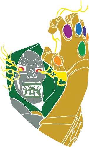 Infinite Power - infinite power shirt, armored villain t-shirt, infinity gauntlet graphic tee, cosmic overlord apparel, metal mask comic design, doctor doom inspired streetwear, magic vs technology clothing, golden gauntlet top, retro comic book art shirt, forest green and gold t-shirt, galactic battle graphic, cosmic gems apparel, legendary antagonist merch, geek culture fashion, vintage comic villain top, universe conqueror clothing, high contrast comic style, sovereign ruler streetwear, power surge graphic tee