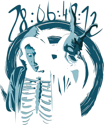 Donnie 28:06:42:12 - Frank The Rabbit - donnie darko t-shirt, frank the rabbit, teetan, philosophie der zeit, kultfilm, kino kleidung, richard kelly, zeitreise, zeitparadox, frank kaninchen, psycho sci-fi, indie kino, jake gyllenhaal, tangenten universum, psychothriller