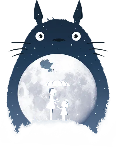 Moonlight Flight - Mein Nachbar  - totoro t-shirt, mein nachbar totoro, famous anime, hayao miyazaki, anime kleidung, moonlight flight, satsuki und mei, katzenbus, teetan, tonari no totoro, japanische animation, joe hisaishi, kult anime, ghibli kunst, mystische kreatur