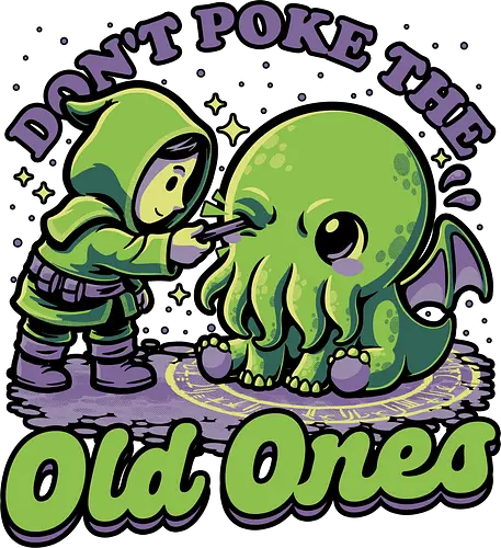 Cthulhu Joke Ritual - Cthulhu, Call Of Cthulhu, Cthuhlu, Cthulhu Mythos, Hp Lovecraft, Lovecraftian, Lovecraft, H.p. Lovecraft, H P Lovecraft, Fun, Funny, Horror, Classic Horror, Classic, Book, Cosmic Horror, Cosmic, Cute, Monster, Creature, Ritual, Summoning, Summon, Summoned, Summoning Ritual, Spooky, Spooky Season, Halloween, Cult, Occult, Occultism, Poke