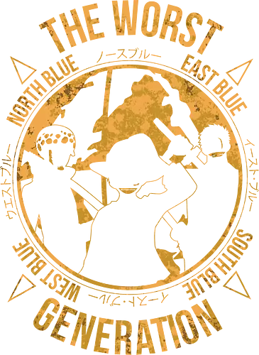 The Worst Generation - Pirate Supernovas - one piece t-shirt, worst generation, supernovas, Pirate, trafalgar law, anime kleidung, Zoro, teetan, eiichiro oda, one piece piraten, grand line, teufelsfrucht, shonen jump, yonkou, will of d