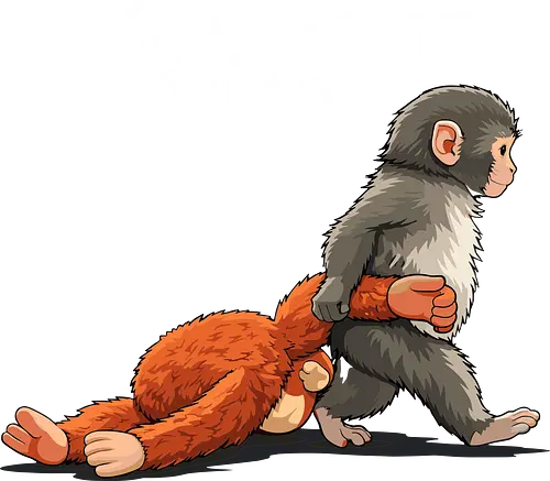 Keep Going Monkey Motivation Retro Japanese Graphic - keep going monkey shirt, funny animal motivation t-shirt, dragging friend monkey graphic, japanese tsuzukete apparel, funny workout monkey tee, relatable tired monkey shirt, minimalist animal illustration, retro monkey streetwear, motivational parody clothing, japanese text animal top, brown and orange monkey art, funny gift for friends, determined monkey t-shirt, lofi aesthetic animal shirt, humorous gym motivation, persistence monkey graphic, unique primate apparel, cute but funny monkey tee, japanese urban fashion