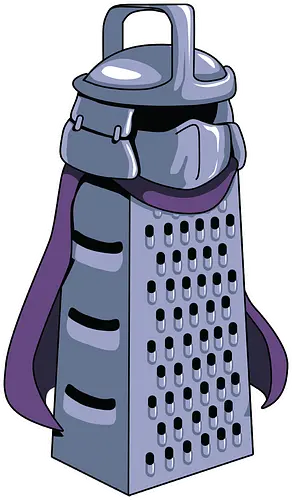 Der Meister-Reibe - TMNT Shredder - ninja turtles t-shirt, shredder schurke, tmnt parodie, geek kleidung, käsereibe, teetan, oroku saki, teenage mutant ninja turtles, nerd humor, foot clan, 90er cartoon, tmnt comics, cartoon kunst, 80er nostalgie, kreative parodie