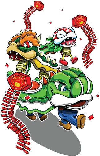 Pilzkönigreich-Feier - Mario - mario und luigi, löwentanz, gamer kleidung, pilzkönigreich, teetan, piranha pflanze, chinesisches neujahr, kulturelles mashup, rote laternen, klassische spiele, kulturelle fusion, nintendo charaktere, mario t-shirt, klemptner