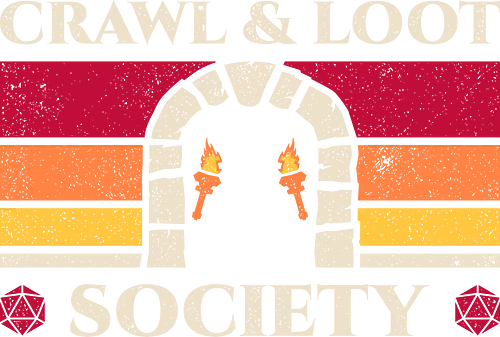 Crawl And Loot Society Retro Dungeon - gaming, 80s, 90s, adventure, dice, dragons, fantasy, gamer, geek, nerd, nostalgia, retro, rpg, tabletop, vintage