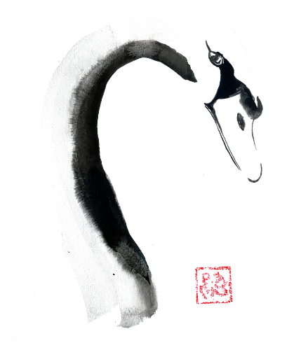 swan face - swan, sumie, japan