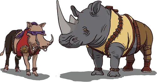 Mutanten-Duo - Bebop & Rocksteady TMNT - bebop und rocksteady, tmnt schurken, geek kleidung, mutanten wildschwein, mutanten nashorn, teetan, foot clan, shredder, 80er cartoon, tmnt mutanten, komische schurken, mutanten schergen, 90er nostalgie, turtles t-shirt, teenage, mutant turtles