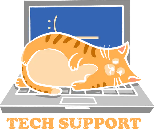 Tech Support Cat Funny Programmer  - cat, cat lover, coding, computer, developer, funny, geek, humor, kitty, lazy, nerd, office, programmer, remote work, tech support